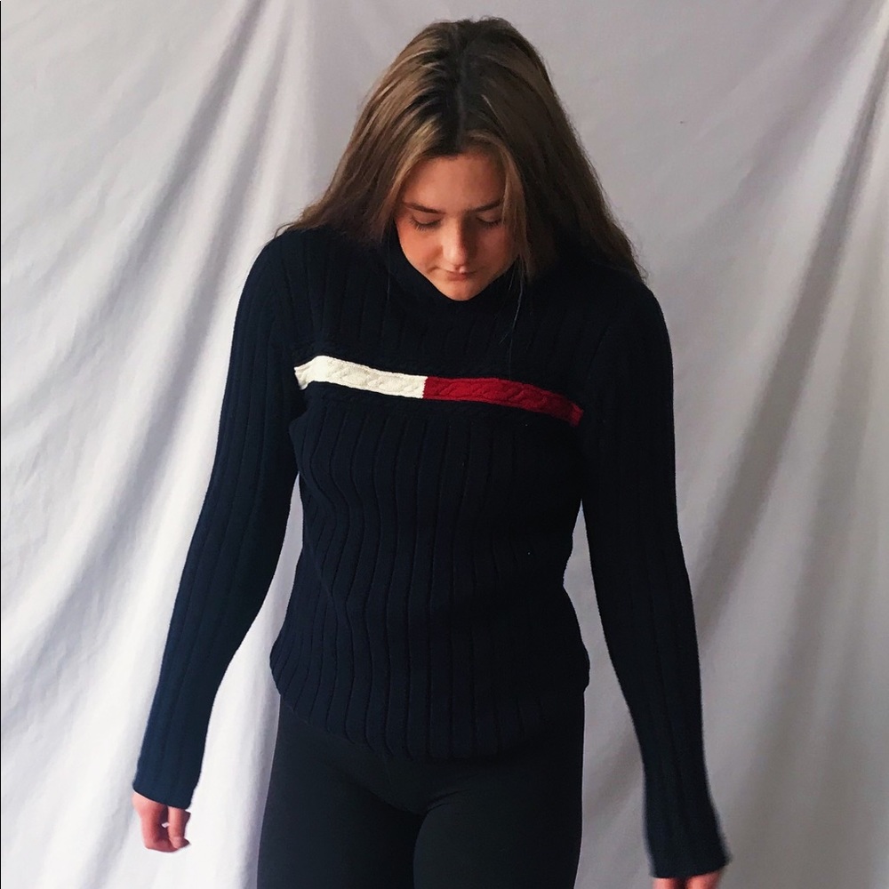 TOMMY HILFIGER Navy Blue Turtleneck